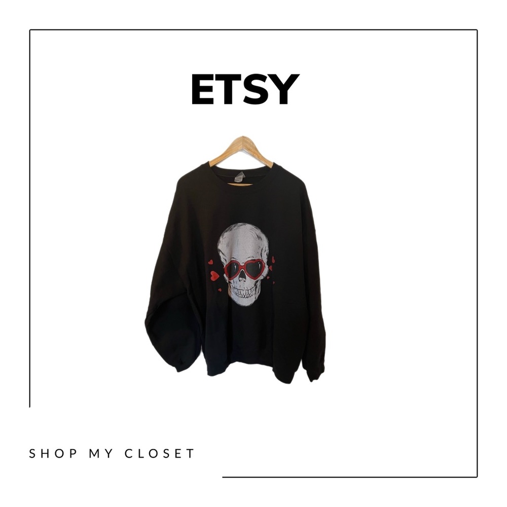 Etsy Skull heart sweater